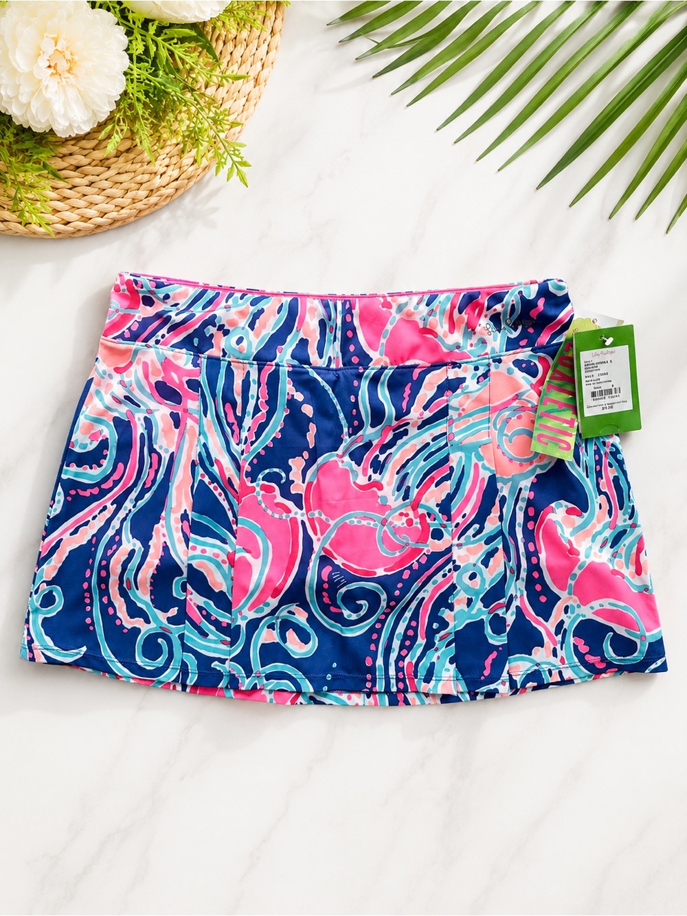 Lilly Pulitzer Simone Luxletic Skort Small NWT Iris Blue Pop Up Jellies Be Jammi